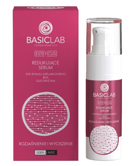 BasicLab BASICLAB Esteticus Redukujące serum 10% kwasu azelainowego, BHA i glicyryzyną 30 ml — Składniki i ocena