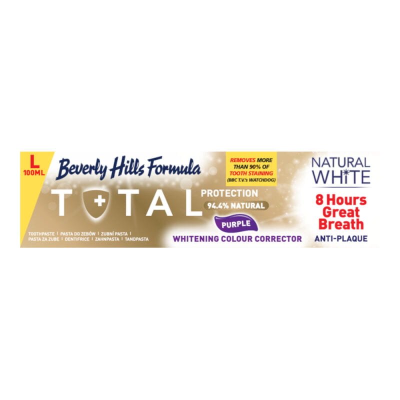 Beverly Hills BEVERLY HILLS NATURAL WHITE Total Protection Whitening 100ml - wybielająca pasta do zębów zapewniająca kompleksową ochronę jamy ustnej — Składniki i ocena