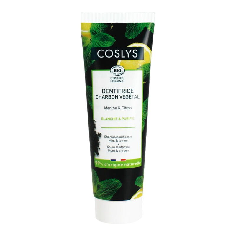 COSLYS COSLYS Menthe & Citron 100g - czarna pasta do zębów z aktywnym węglem i olejkiem z cytryny — Składniki i ocena