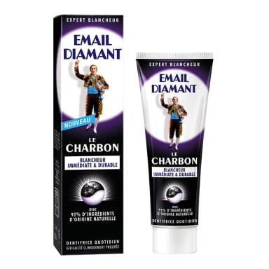 EMAIL DIAMANT EMAIL DIAMANT Charbon 75ml - purpurowa pasta wybielająca do zębów z aktywnym węglem — Składniki i ocena