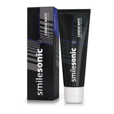 Nieznana SMILESONIC Carbon White 75ml - czarna pasta do zębów dedykowana do szczoteczek sonicznych — Składniki i ocena