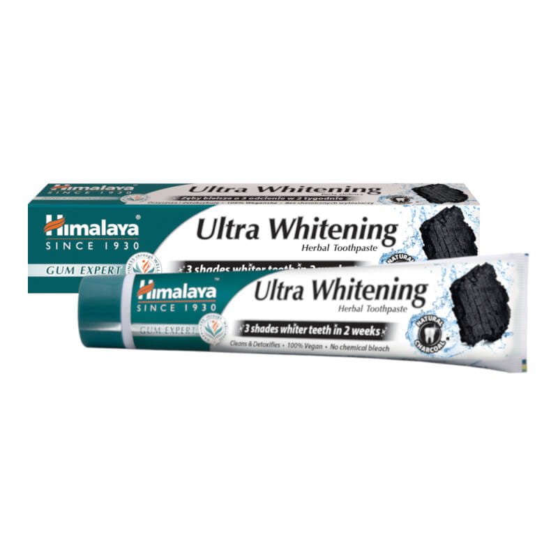 HIMALAYA HIMALAYA Herbal ULTRA WHITENING 75ml - czarna pasta wybielająca do zębów aktywnym węglem z kokosa — Składniki i ocena