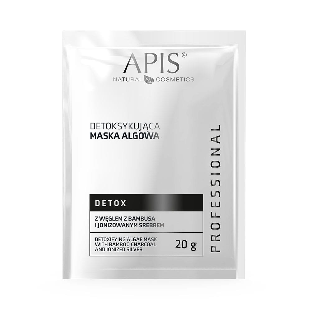 APIS DETOX Maska algowa detoksykująca z węglem z bambusa i jonizowanym srebrem 20g
