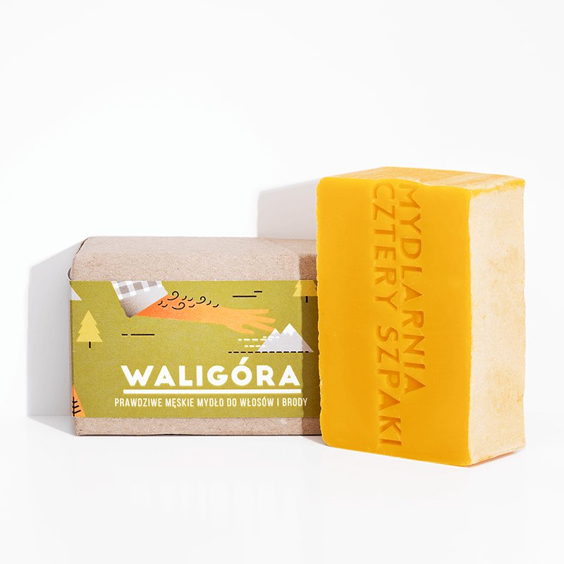 Nieznana Waligóra - naturalne męskie mydło do włosów i brody, Cztery Szpaki, 110 g