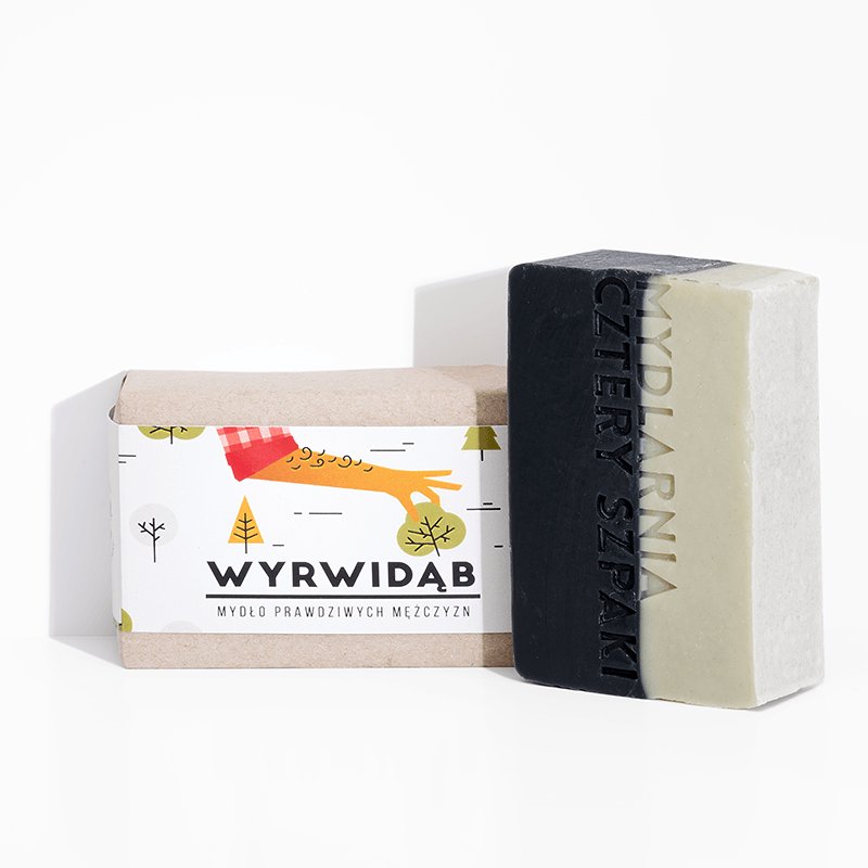 Nieznana Wyrwidąb - naturalne mydło w kostce z węglem dla prawdziwych mężczyzn, Cztery Szpaki, 110 g
