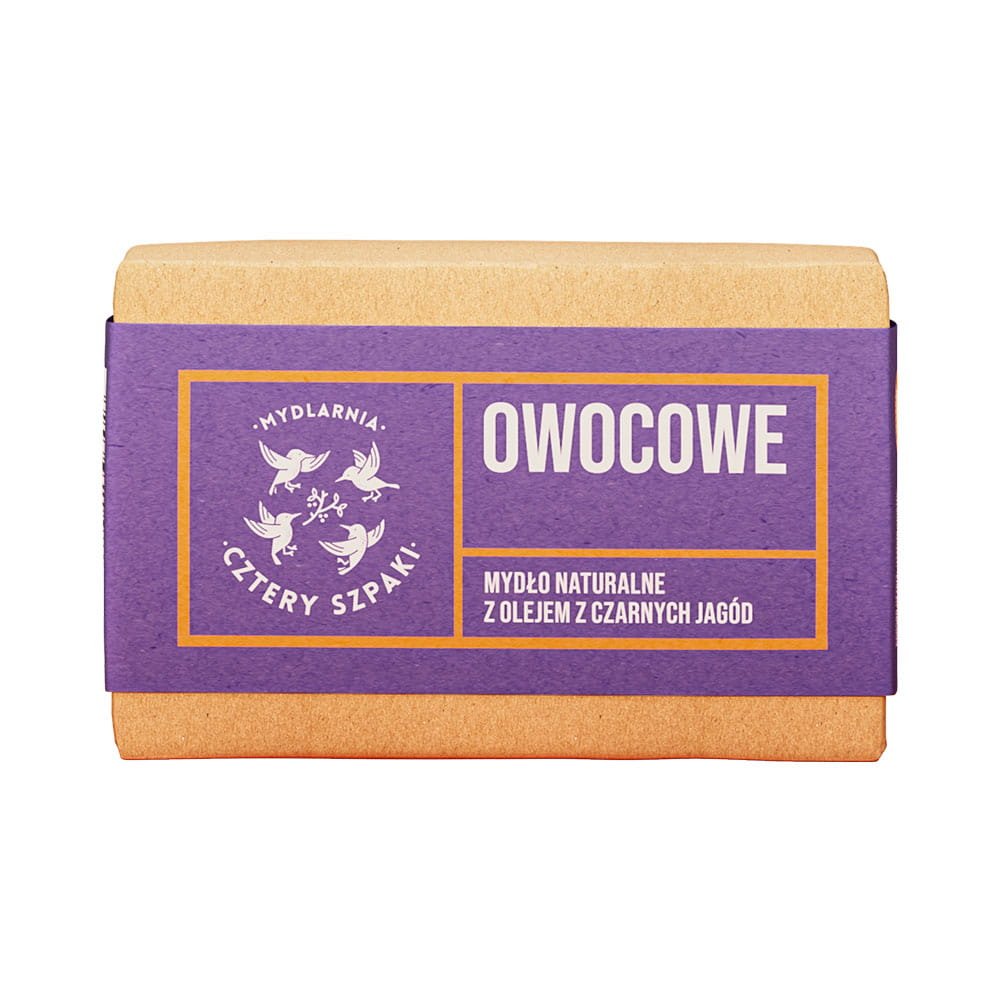 Nieznana Owocowe - naturalne mydło w kostce, Cztery Szpaki, 110 g