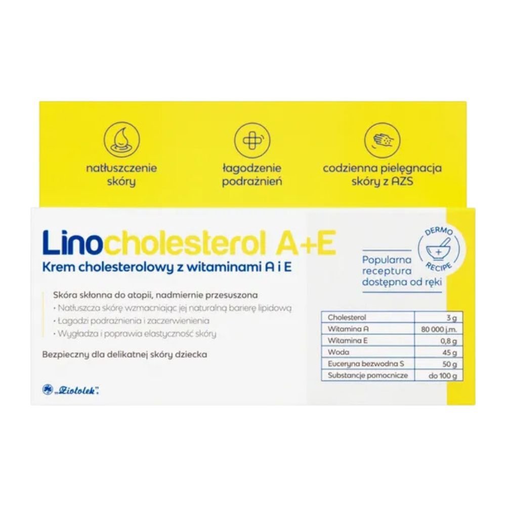 Nieznana Linocholesterol A+E, krem,cholesterolowy z wit.A i E,90 g — Składniki i ocena