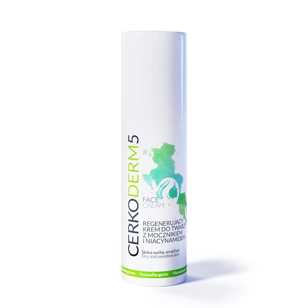 Nieznana Cerkoderm 5, krem do twarzy regenerujący z mocznikiem, 50 ml