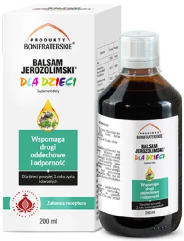 Nieznana Produkty Bonifraterskie, Balsam Jerozolimski dla dzieci, syrop, 200 ml