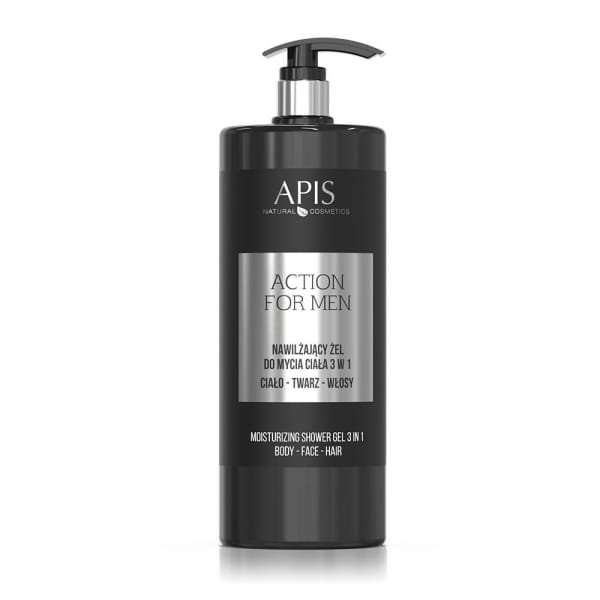 Apis APIS - ACTION FOR MEN NAWILŻAJĄCY ŻEL DO MYCIA CIAŁ 3w1, 1l
