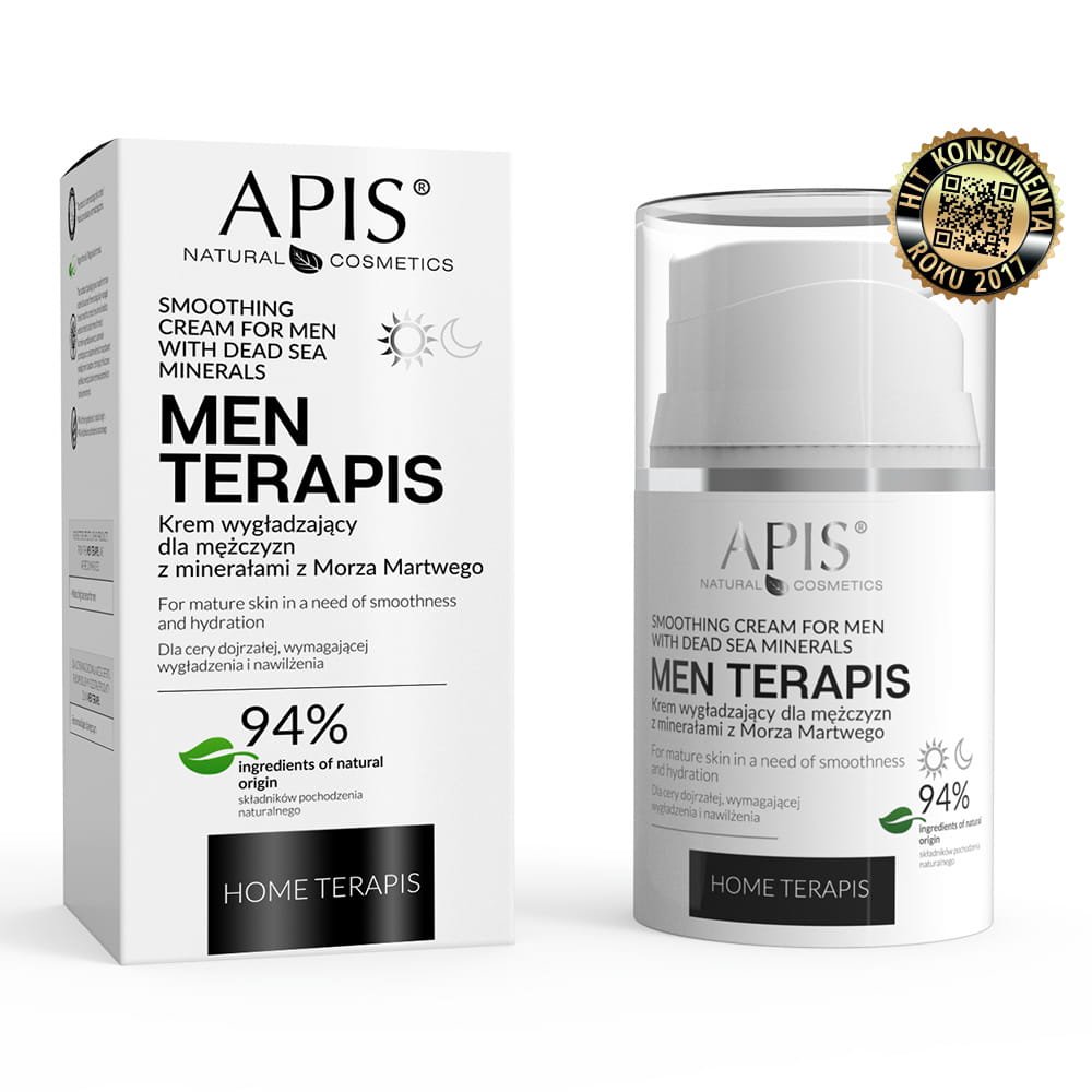 Apis APIS MEN TERAPIS Krem wygładzający dla mężczyzn z minerałami z Morza Martwego 50 ml — Składniki i ocena