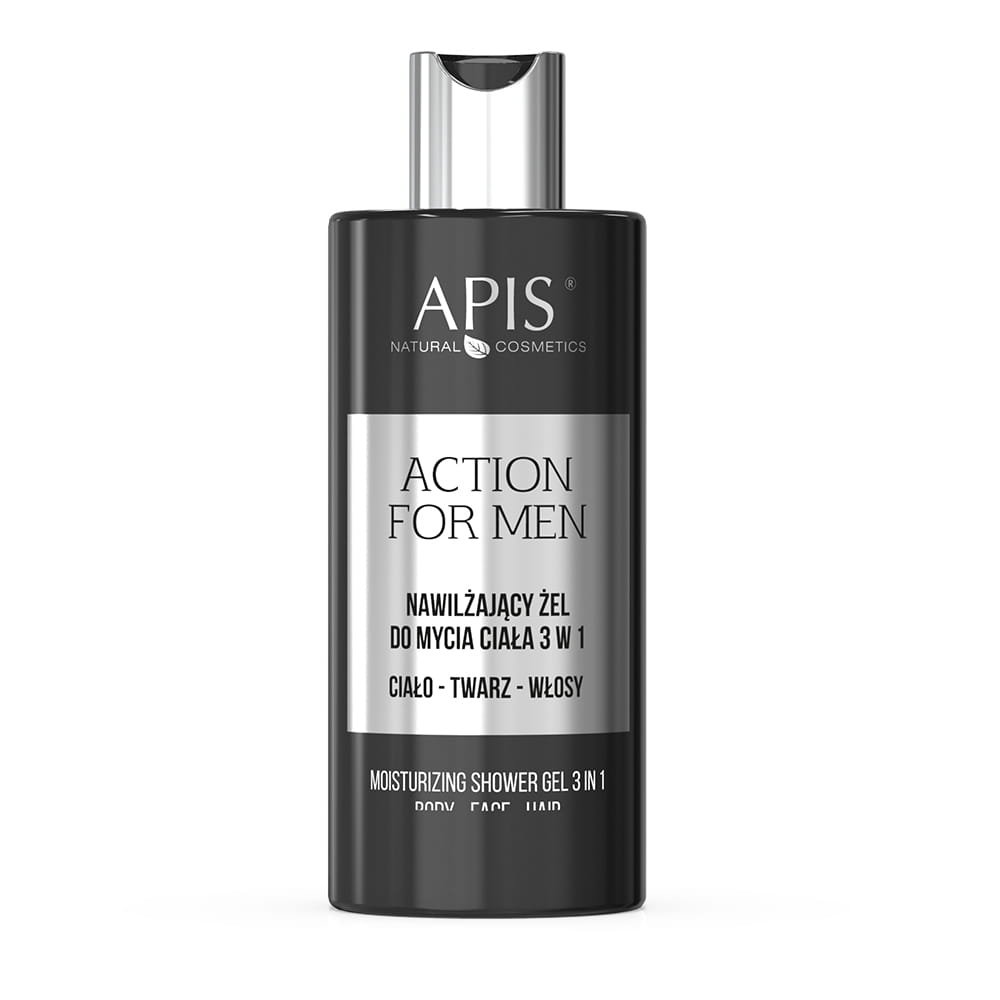 APIS Apis- ACTION FOR MEN nawilżajacy żel do mycia ciała 3w1, 300 ml