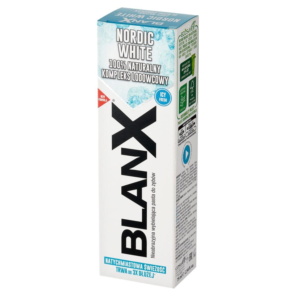 BLANX BLANX NORDIC WHITE pasta ze 100% naturalnymi NORDYCKIMI minerałami 75ml