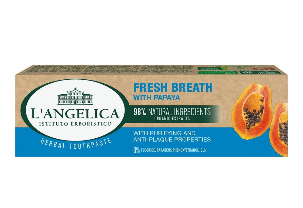 L'angelica L'ANGELICA Świeży Oddech z Papają - naturalna pasta do zębów 75ml — Składniki i ocena