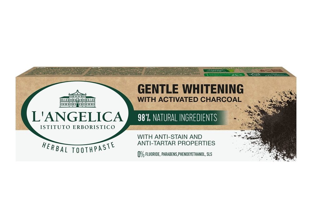 L'angelica L'Angelica Łagodne wybielanie z węglem - pasta naturalna 75 ml — Składniki i ocena