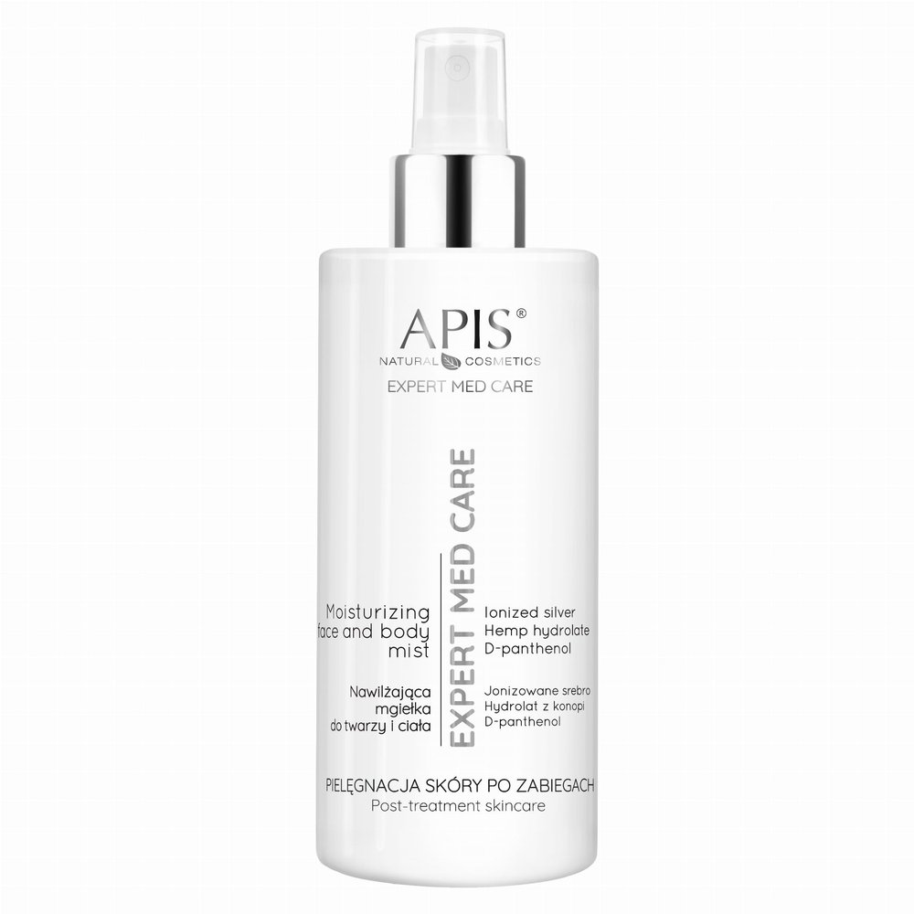 Apis Apis Expert Med Care, Nawilżająca mgiełka do twarzy i ciała z jonizowanym srebrem, 300 ml