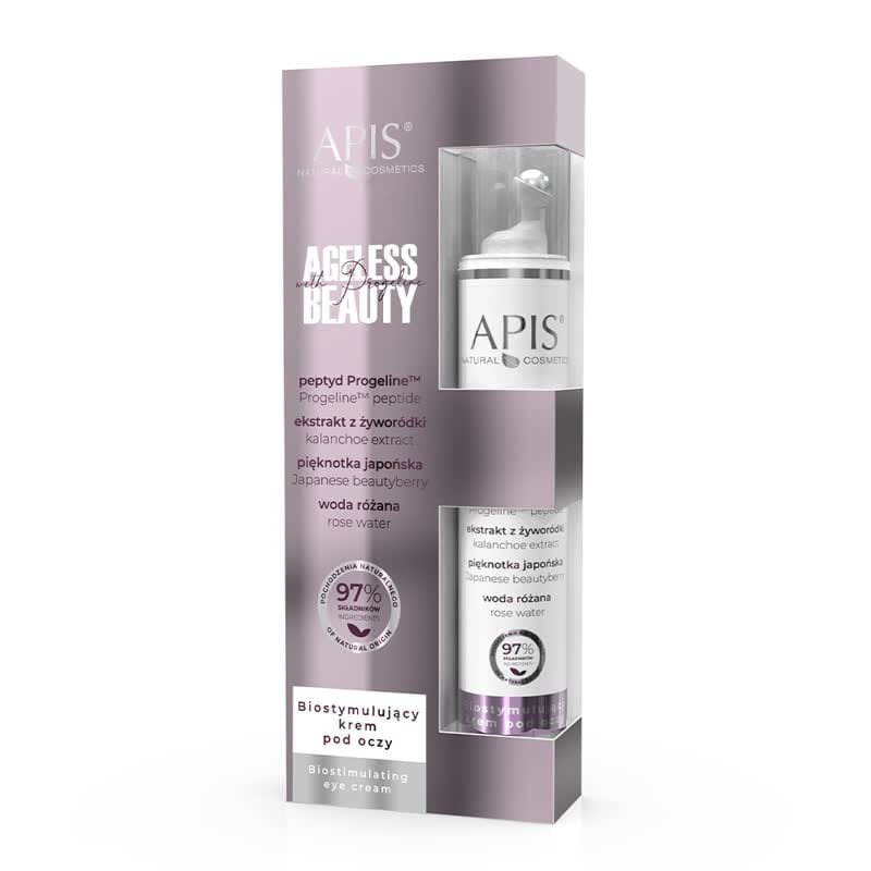 Apis Apis AGELESS BEAUTY WITH PROGELINE Biostymulujący krem pod oczy z progeliną / 10ml — Składniki i ocena