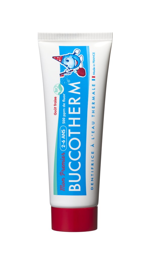 Buccotherm Buccotherm BIO 2-6 lat Naturalna pasta do zębów dla dzieci z fluorem Truskawka 50 ml — Składniki i ocena