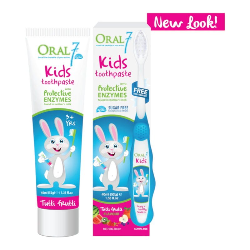 Oral7 ORAL7 KIDS - pasta do zębów dla dzieci + szczoteczka do zębów - 40ml — Składniki i ocena