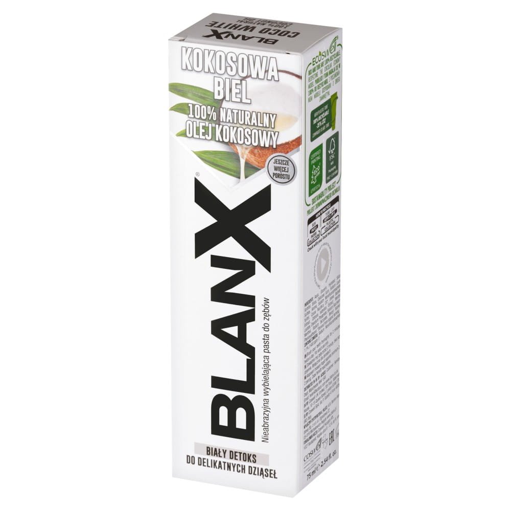 BLANX BlanX Pasta do zębów COCONUT - kokosowa biel 75ml — Składniki i ocena