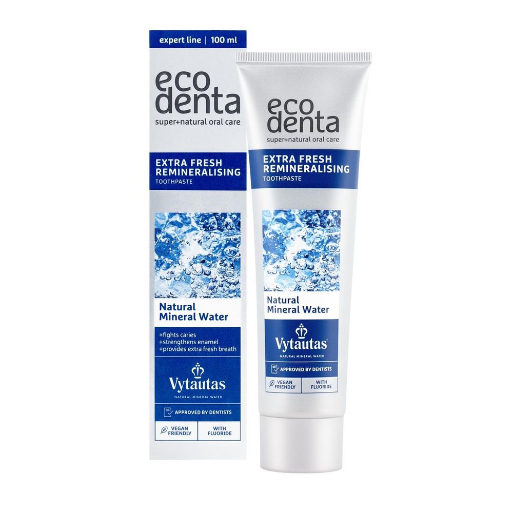 Ecodenta ECODENTA PASTA expert line EXTRA FRESH REMINERALISING 100ml z wodą mineralną — Składniki i ocena