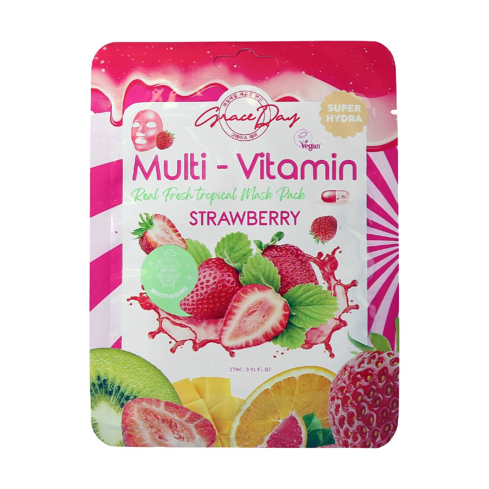 Grace Day GRACE DAY MULTI-VITAMIN Maska w płachcie TRUSKAWKA, 27 ml — Składniki i ocena