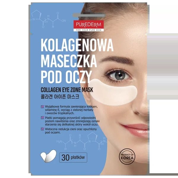 PUREDERM Purederm Collagen Eye Zone Mask kolagenowa maseczka pod oczy, 30szt. — Składniki i ocena