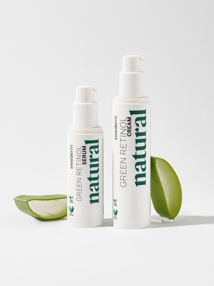 Nieznana Zestaw przeciwzmarszczkowy bezpieczny retinol - serum i krem z bakuchiolem - Green Retinol Serum + Cream — Składniki i ocena