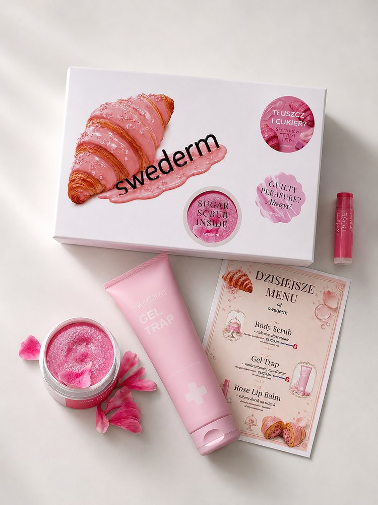 Nieznana Słodki box kosmetyków do ciała i ust - Peony Sweet Body Scrub + Rose Lip Balm + Gel Trap (zestaw) — Składniki i ocena