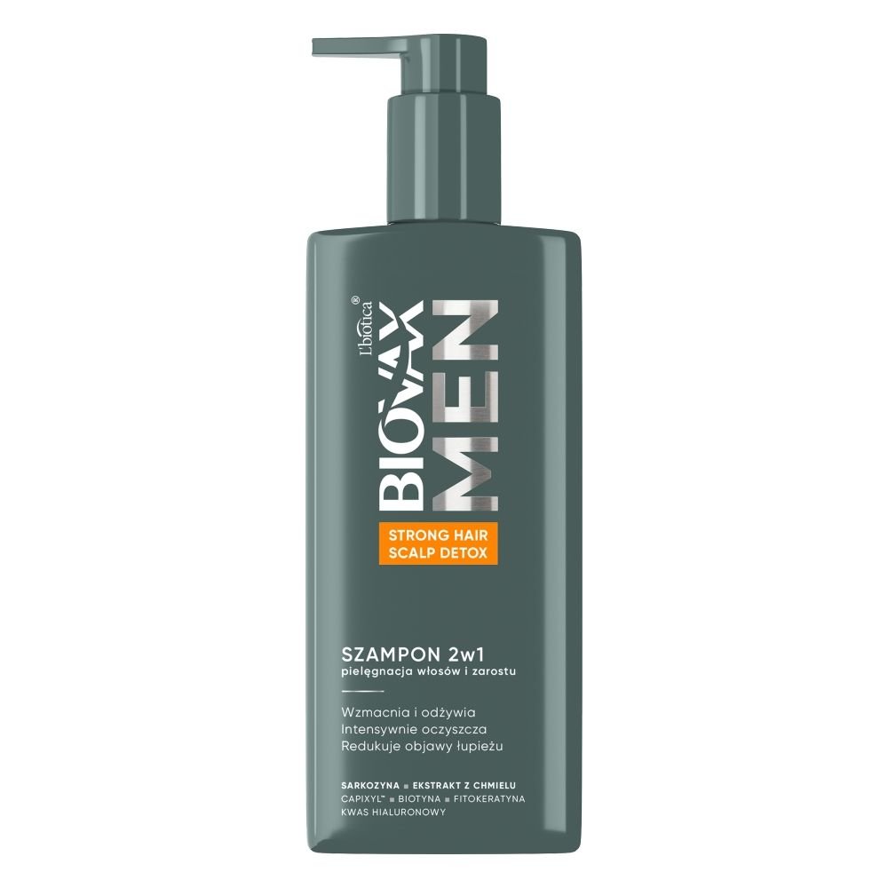 Nieznana Biovax Men strong hair scalp detox, szampon,2w1, 200 ml