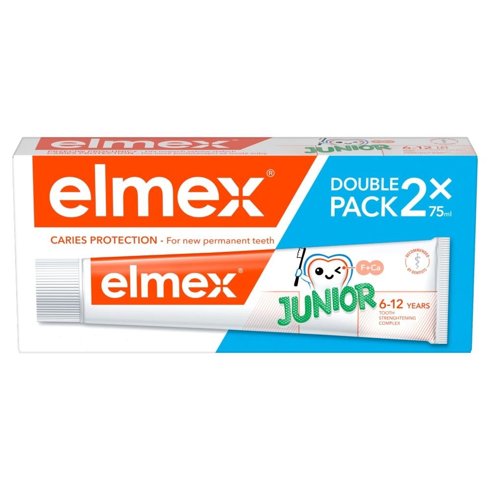 Nieznana Elmex, pasta do zębów, Junior, 75 ml x2op,PROM,973/25 — Składniki i ocena
