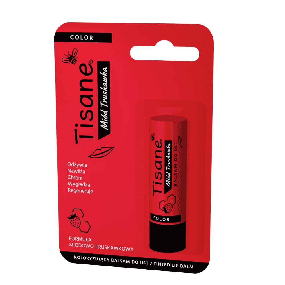 Nieznana Tisane Color Miód Truskawka, balsam, do ust, pomadka, 5,1 g