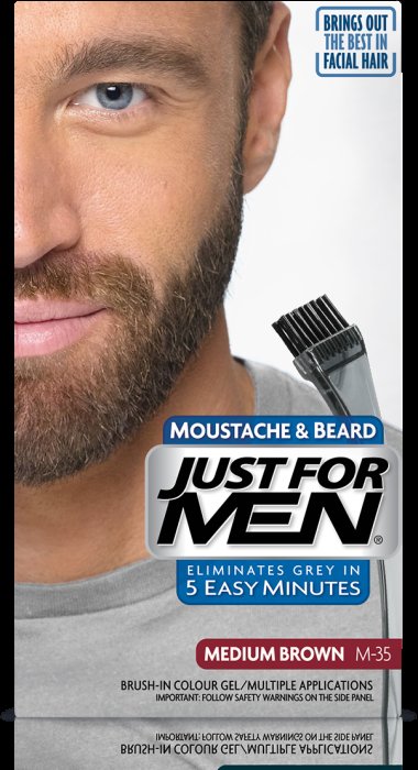 Just For Men Just For Men M-35 ŚREDNI BRĄZ Odsiwiacz, Żel broda,wąsy,baki 2x14,2g — Składniki i ocena