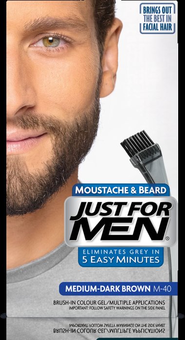 Just For Men Just For Men M-40 ŚREDNI-CIEMNY BRĄZ Odsiwiacz, Żel broda,wąsy,baki 2x14,2g — Składniki i ocena