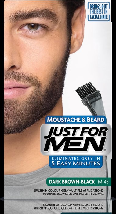 Just For Men Just For Men M-45 CIEMNY BRĄZ Odsiwiacz, Żel broda,wąsy,baki 2x14,2g — Składniki i ocena