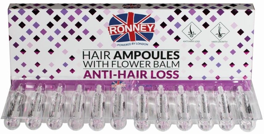 RONNEY Ronney Ampułki Przeciw Wypadaniu Włosów Anti Hair Loos z balsamem kwiatowym 12x10ml — Składniki i ocena
