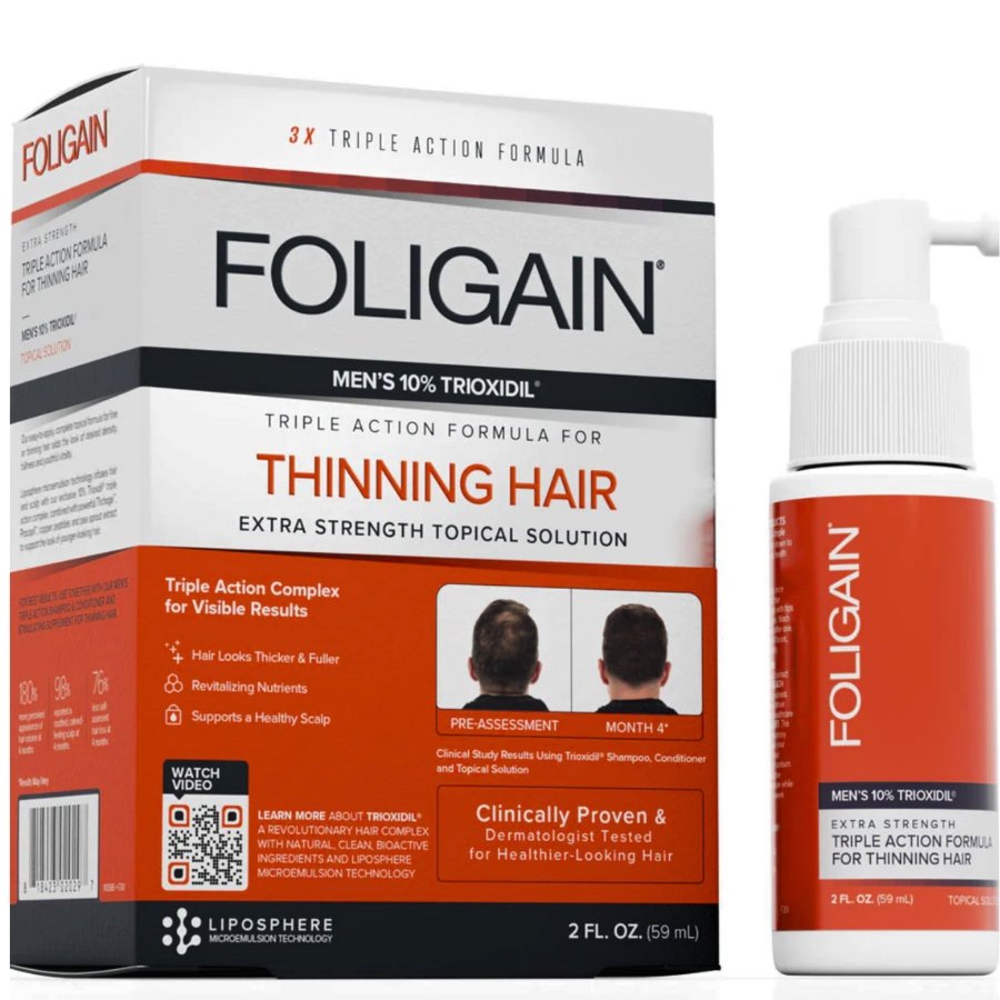 Nieznana Foligain Triple Action 10% Trioxidil kuracja przeciw wypadaniu włosów, łysieniu dla Mężczyzn 59ml