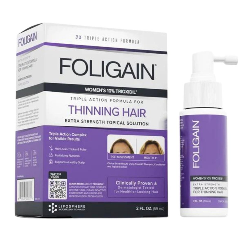 Nieznana Foligain Triple Action Trioxidil 10% Lotion Przeciw Wypadaniu Włosów i Cienkim Włosom u Kobiet 59ml