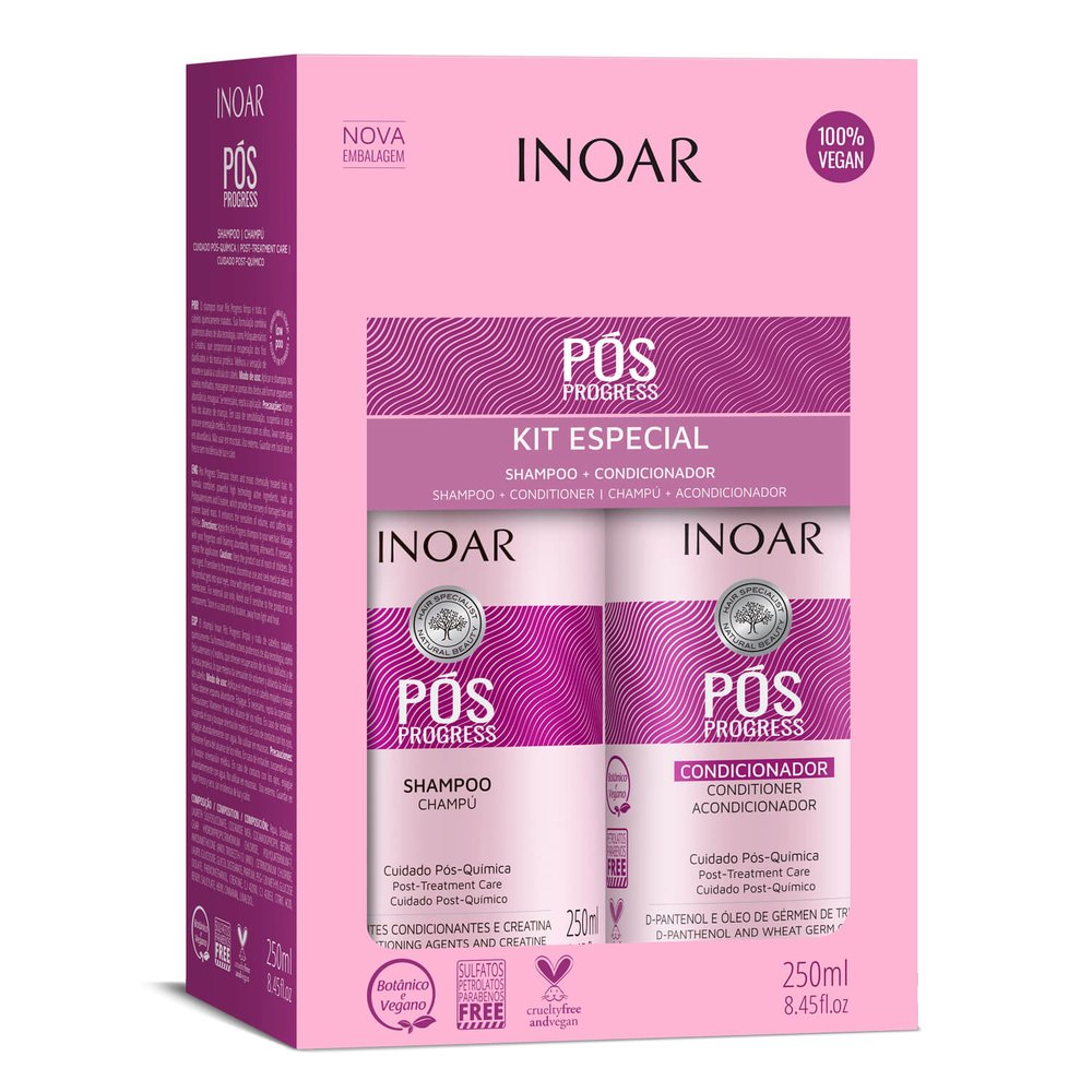 Inoar INOAR Pos Progress Zestaw po Keratynowym Prostowaniu Odżywka 250ml Szampon 250ml — Składniki i ocena
