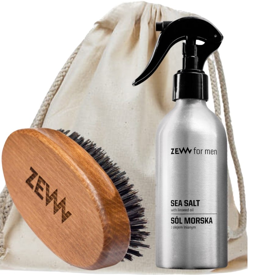 ZEW for Men Zestaw Kartacz do Brody + Sól Morska do Stylizacji Włosów ZEW for Men + Worek — Składniki i ocena