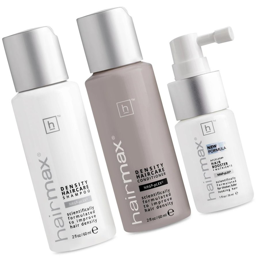 Nieznana Hairmax Density Zestaw Mini Porost Włosów Booster 30ml + Szampon 60ml + Odżywka 60ml — Składniki i ocena