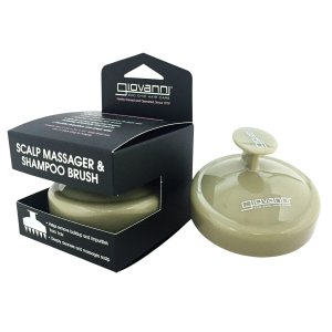 Nieznana Masażer skóry głowy i szczotka do szamponu Giovanni Scalp Massager & Shampoo Brush – krem/brąz — Składniki i ocena