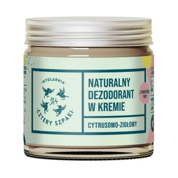 4SZPAKI Cztery Szpaki Naturalny dezodorant w kremie cytrusowo-ziołowy 60 ml — Składniki i ocena