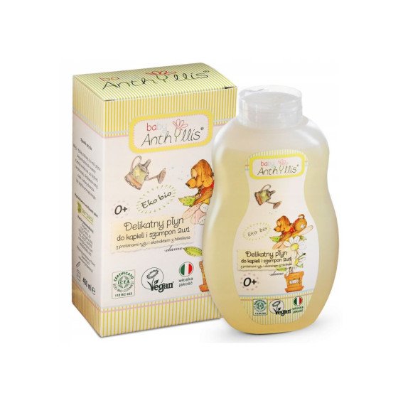 Pierpaoli Anthyllis Baby Delikatny płyn do kąpieli i szampon 2 w 1, proteiny ryżu, ekstrakt z hibiskusa 400 ml 8002849917138 — Składniki i ocena