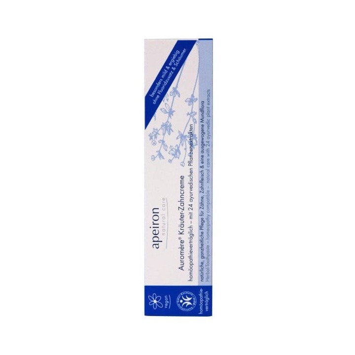 APEIRON APEIRON Pasta do zębów z 24 ziół ajurwedyjskich wegańska bez fluoru i bez mięty 75 ml