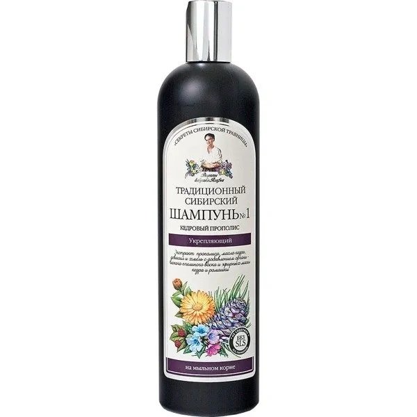 Eurus Sp. z o.o. RECEPTURY BABUSZKI AGAFII Szampon wzmacniający propolis i sosna 550 ml 3490 — Składniki i ocena