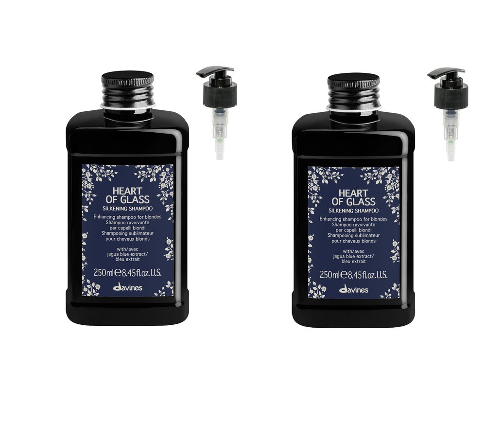 Davines Davines Zestaw Heart of Glass Shampoo - 2 x szampon wzmacniający 250 ml + 2 x pompka