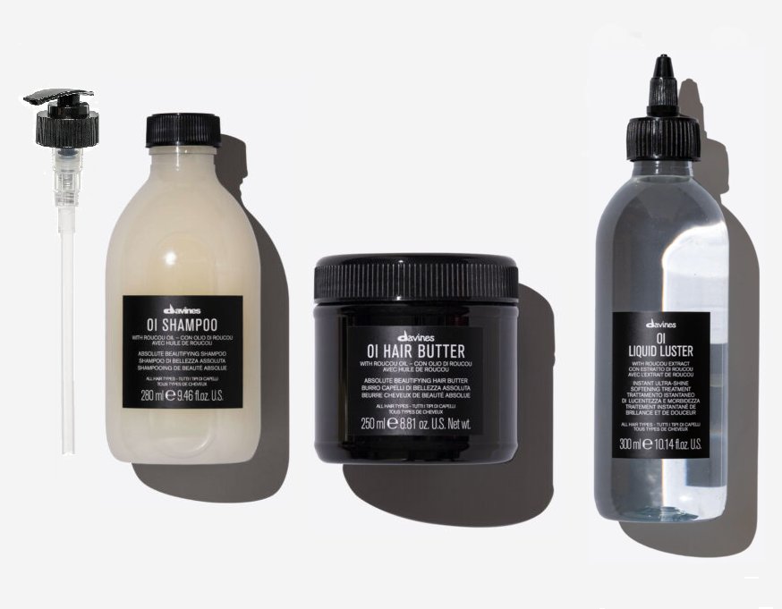 Davines Davines OI zestaw: szampon z pompką, Hair Butter, Liuid Luster — Składniki i ocena