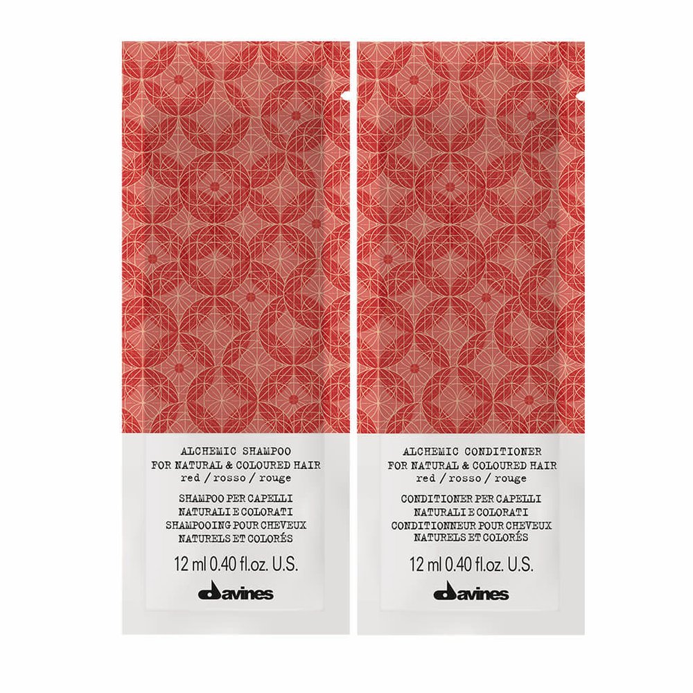 Davines Davines Alchemic Red zestaw saszetek - szampon 12 ml, odżywka 12 ml — Składniki i ocena