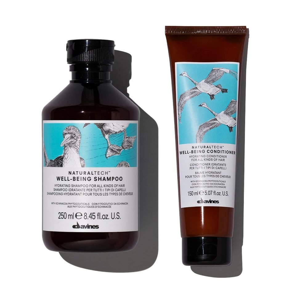 Davines Davines Well-being zestaw nawilżający - szampon, odżywka do wszystkich rodzajów skóry głowy